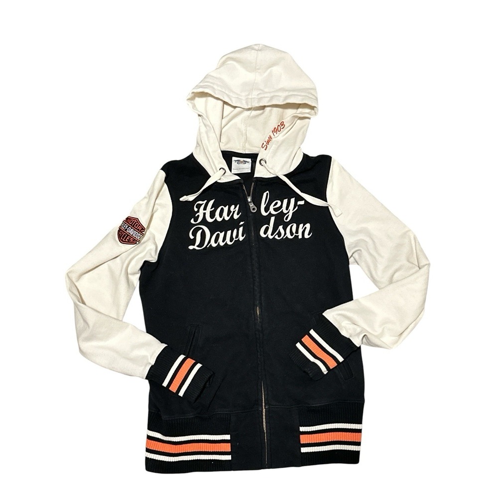 Harley-Davidson Women's Zip Up Hoodie Jacket Size S 100% Cotton